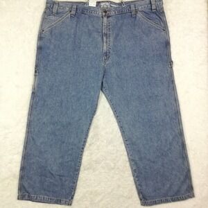 Signature Levi Strauss Mens Jeans Carpenter Relaxed Blue Denim Light 50x30 New